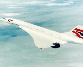 Flying Concorde Plane Diamond Paintings