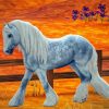 White Cob Horse Diamond Paintings