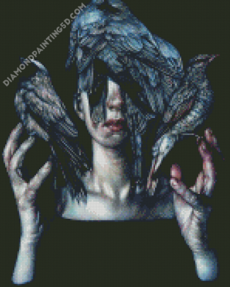 Woman And Birds By Marco Mazzoni Diamond Paintings