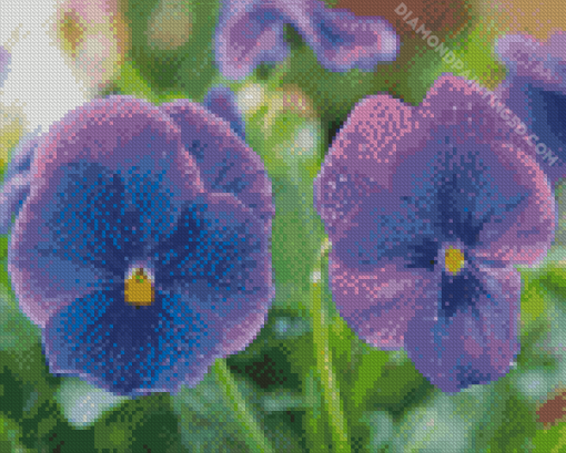 Aesthetic Violet Flowers Diamond Paintings