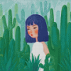 Anime Cactus Girl Diamond Paintings