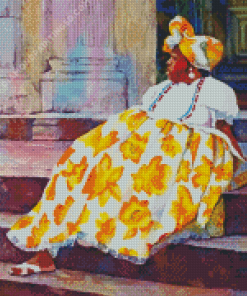Girl In Yellow Dress Diamond Paintings