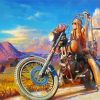 Girl On A Harley Motorcycle Diamond Paintings