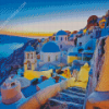 Thira City At Sunset Diamond Paintings