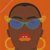 African Girl With Glasses Illustration Diamond Paintings