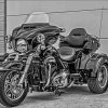 Black And White Three Wheeler Harley Davidson Diamond Paintings