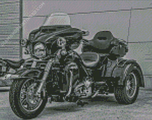 Black And White Three Wheeler Harley Davidson Diamond Paintings