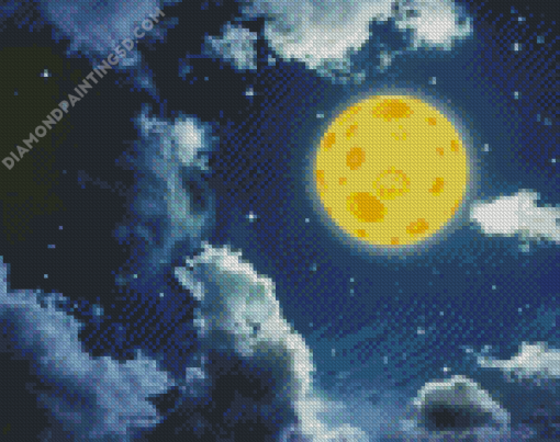 Cheese Moon And Clouds Art Diamond Paintings