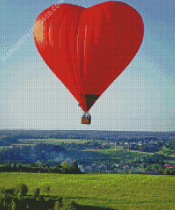 Red Romantic Hot Air Balloon Diamond Paintings