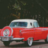 Red Thunderbird With A White Hardtop Diamond Paintings