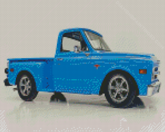 68 Chevy blue truck 5D Diamond Painting
