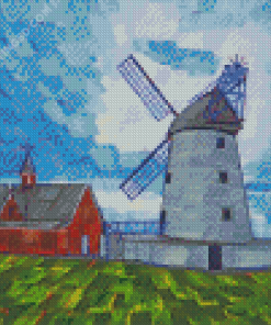 Abstract Windmill And Barn Diamond Paintings