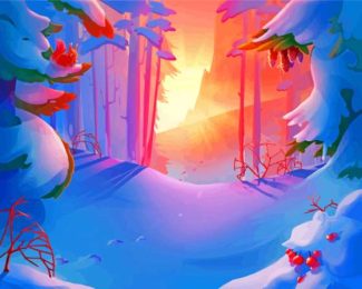 Aesthetic Winter Forest Diamond Paintings