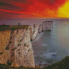 Amazing Sunset in Old Harry Rocks Diamond Paintings