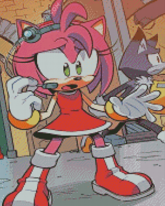 Amy Rose From Sonic Diamond Paintings