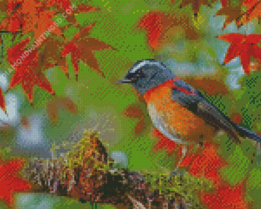 Bird In Autumn Diamond Paintings