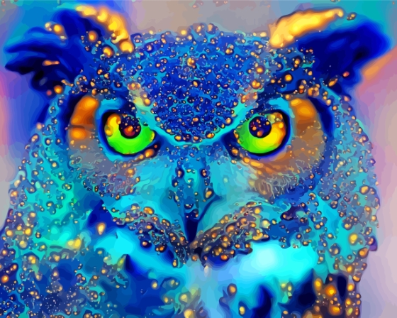 Blue Magic Owl Diamond Painting 