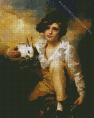 Boy And Rabbit Raeburn Diamond Paintings