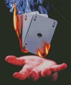 Burning Poker Cards Diamond Paintings