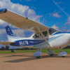 Cessna 182 White And Blue Diamond Paintings