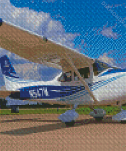 Cessna 182 White And Blue Diamond Paintings