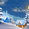 Christmas Snow Night Illustration Diamond Paintings