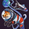 Corgi Dog in Space Diamond Paintings