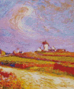 Countryside With Windmill by Ferdinand du Puigaudeau Diamond Paintings