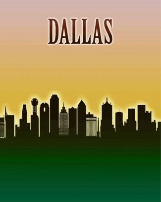 Dallas Skyline Poster Diamond Paintings