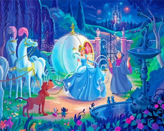 Disney Cinderella Coach Carriage - 5D Diamond Painting -  