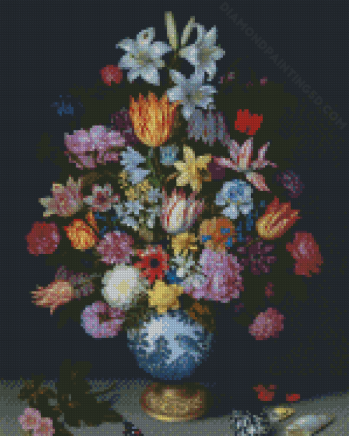 Flowers in Old Vase Diamond Paintings