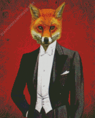Fox Wearing Suit Diamond Paintings
