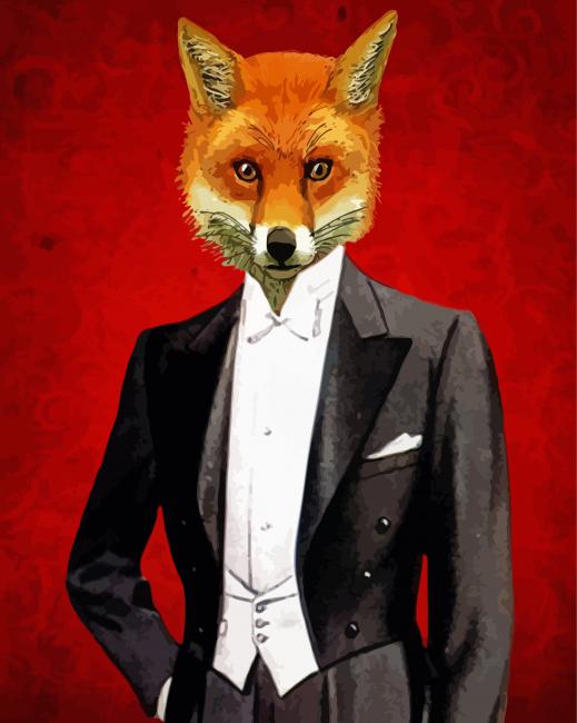 Fox Wearing Suit Diamond Paintings