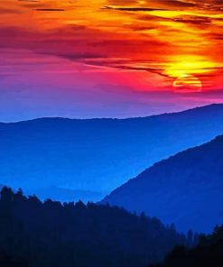 Sunset At Tennessee Mountains Diamond Paintings