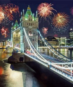 Tower Bridge Fireworks Celebration Diamond Paintings