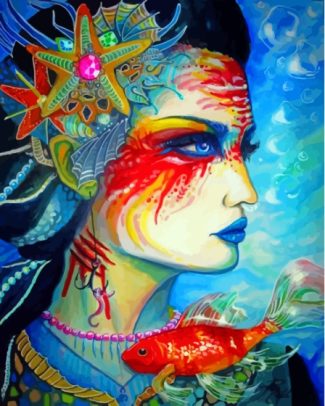 Abstract Fish Lady Diamond Paintings