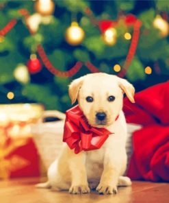 Adorable Christmas Dog Diamond Paintings