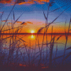 Aesthetic Sunset on Lake Diamond Paintings