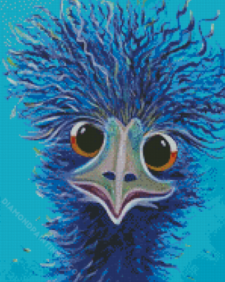 Aesthetic Blue Emu Bird Diamond Paintings