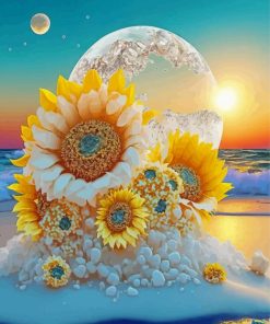 Aesthetic Floral Moon Diamond Paintings