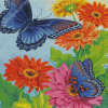 Aesthetic Flowers With Butterflies art Diamond Paintings