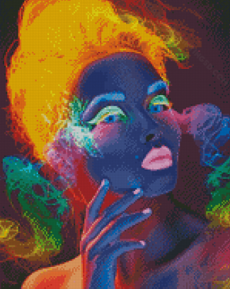 Aesthetic Neon Lady Diamond Paintings