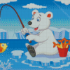 Cartoon Polar Bear Fishing Diamond Paintings