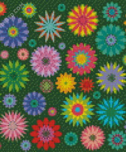 Colorful Funky Flowers Diamond Paintings