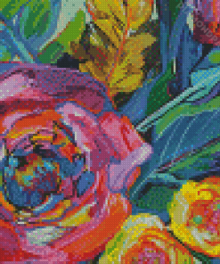 Colorful Flowers Jeanette Vertentes Diamond Paintings