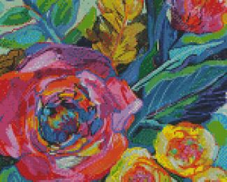 Colorful Flowers Jeanette Vertentes Diamond Paintings