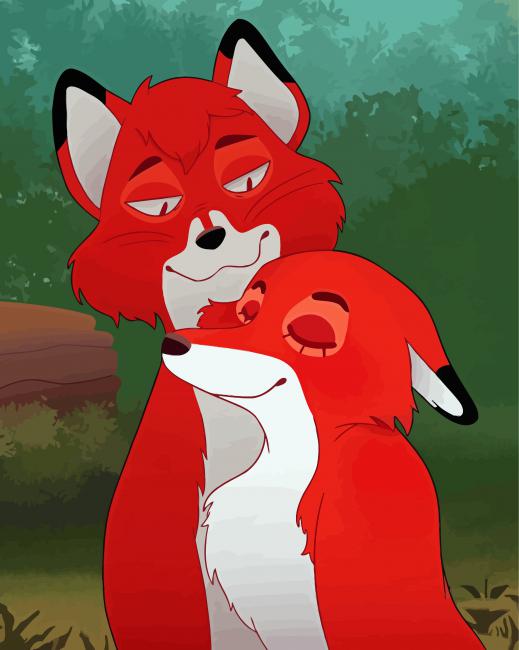 Cute Animated Red Fox - Diamond Paintings 
