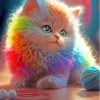 Cute Kitty And Yarn Diamond Paintings
