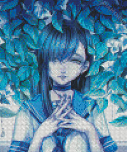 Girl In Blue Anime Diamond Paintings