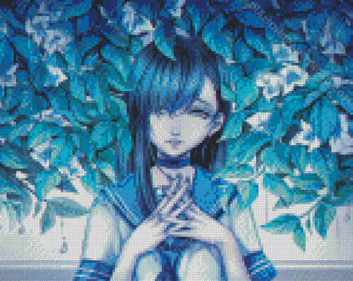 Girl In Blue Anime Diamond Paintings